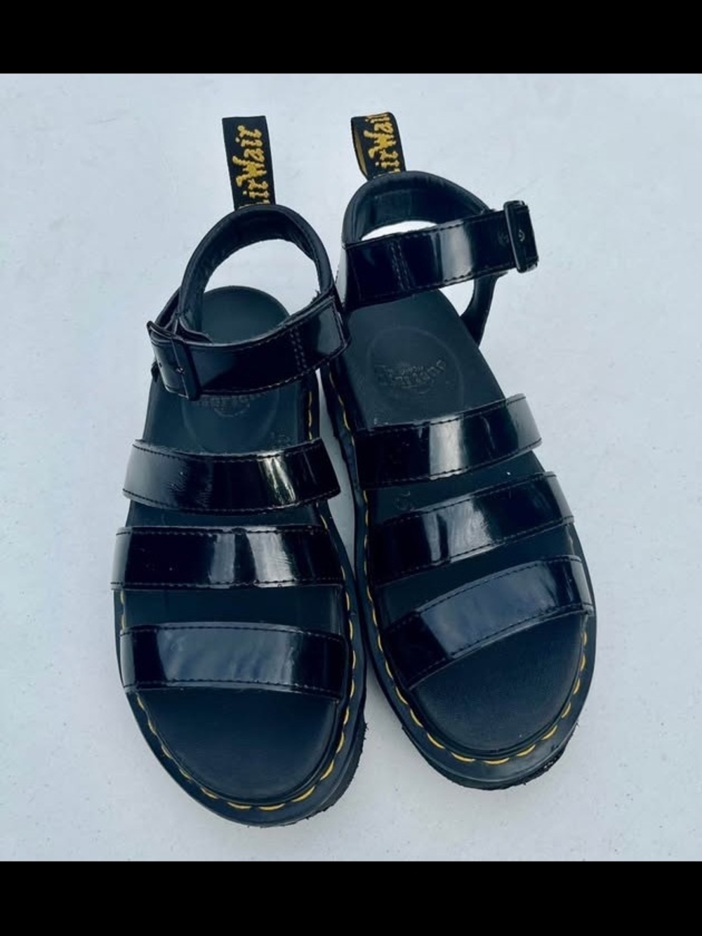 Dr. Martens Black Patent Gladiator Sandals